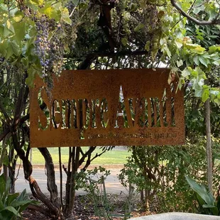 Teresa&apos;s Centennial Sign on the patio.