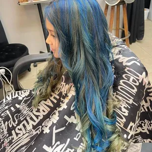 Blue highlights