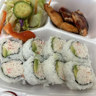 Teriyaki Salmon w/California Rolls