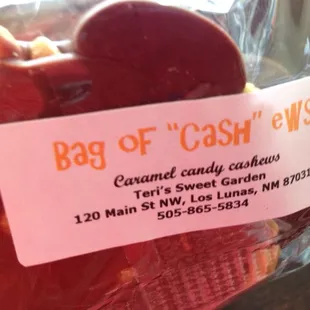 Cashews and milk chocolate.