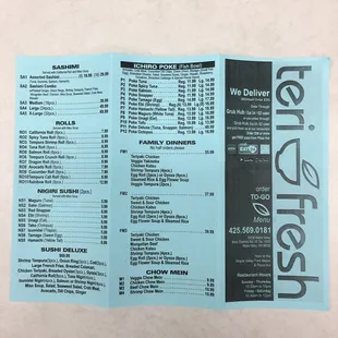 Updated menu as of 10/22/2016