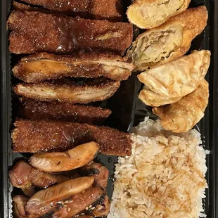 Teriyaki Chicken (Deluxe) with Gyoza &amp; Egg Roll and Chicken Katsu