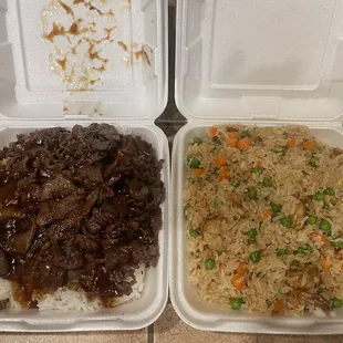 Beef Teriyaki &amp; Shrimp Fried Rice...