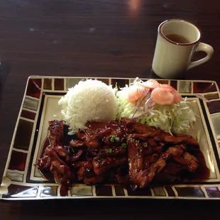 Teriyaki Chicken #6 and tea.