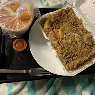 F4. Pineapple Fried Rice and side of curry sauce