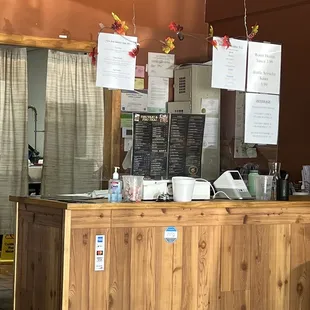 a restaurant counter