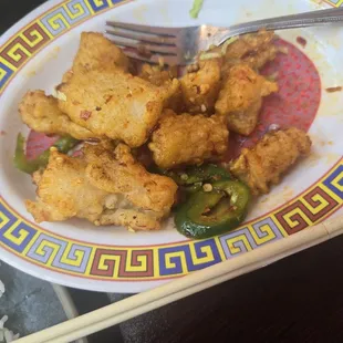 Spicy squid (after I ate half before taking a Pic)