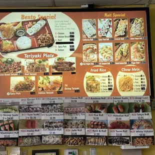 menus and prices