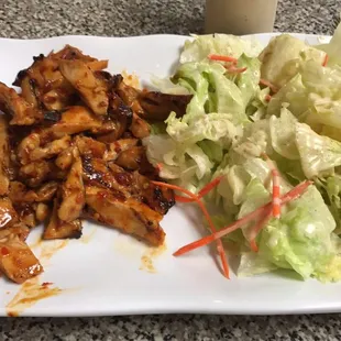 Spicy chicken with all salad