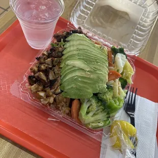 Large chicken and veggie with brown rice