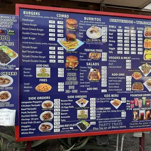 Drive thru menu
