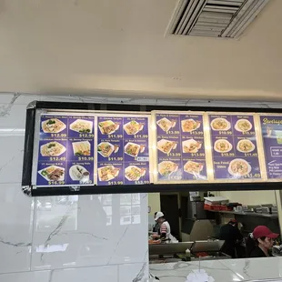 the menu of the restaurant