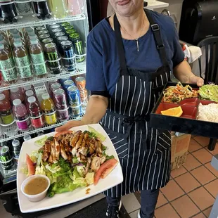 This was a chicken teriyaki salad for on $10!!