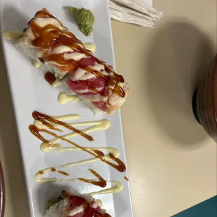 a plate of sushi