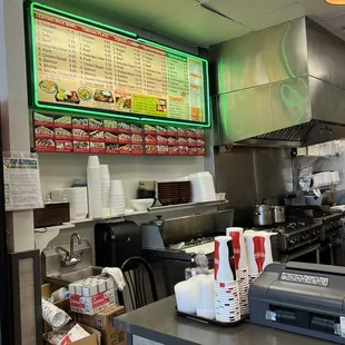 a view of a restaurant kitchen