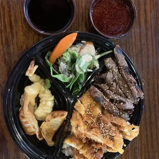 Spicy chicken/steak/shrimp combo