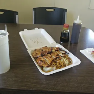 Teriyaki chicken with lo mein noodles