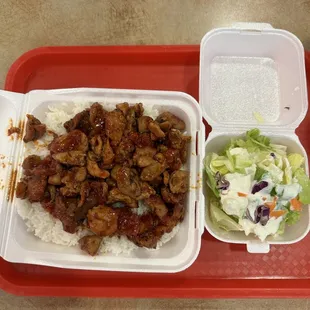 Spicy Chicken Teriyaki w/ salad