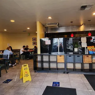 Inside: dining area and ordering counter.