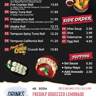 ramen and noodles, menu