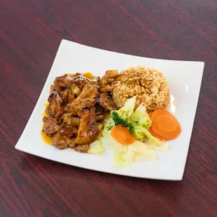 a plate of food on a table