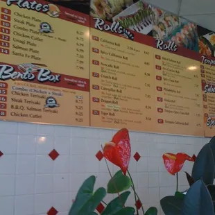 menu, sushi and sashimi