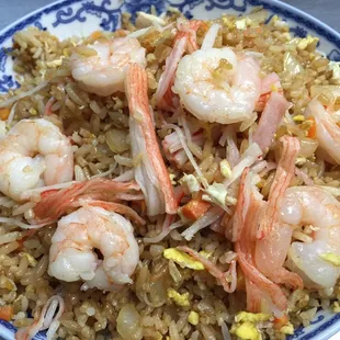 Hibachi shrimp and crabmeat fried rice