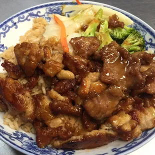 Teriyaki chicken(thigh meat) w. Rice and veggie