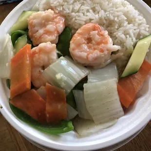 Yummy Shrimp with Chinese Vegetables Lunch