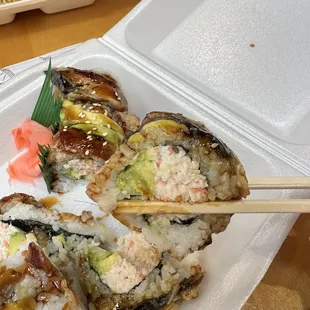 a close up of a plate of sushi