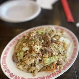 a plate of fried rice
