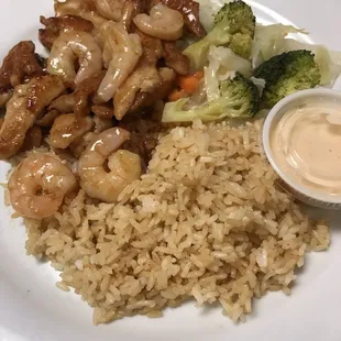 Teriyaki chicken and shrimp