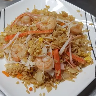 Shrimp and crabmeat fried rice