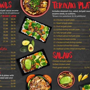 Plates, Bowls, salads, and add add on&quot;s