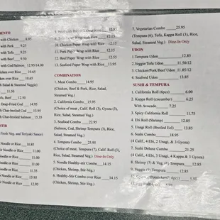 Teriyaki Junction- 2024 menu