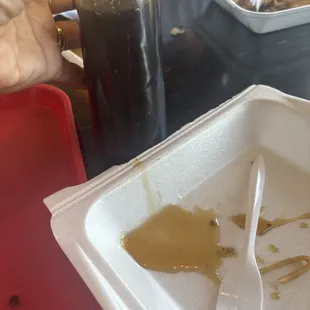 Teriyaki sauce has a honey consistancy and slimy, sauce not good in my opinion.