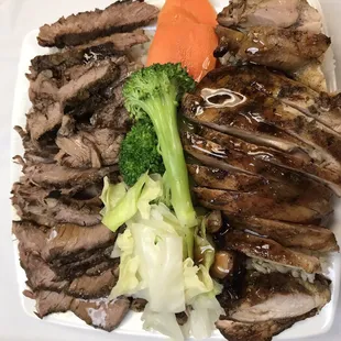 beef, broccoli and carrots