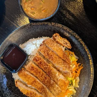 Pork katsu with curry