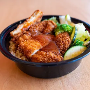 a bowl of food on a table