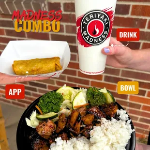 a plate of food and a drink