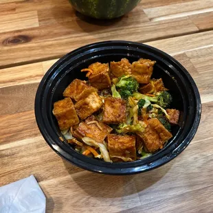 Spicy Tofu Teriyaki Bowl with all veggie option