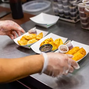 a person preparing food