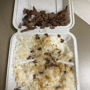 Pitiful amount of meat vs the enormous amount of rice