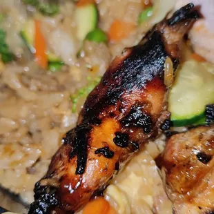 a close up of a plate of food