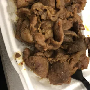 Spicy pork teriyaki $8.49 soooooo good