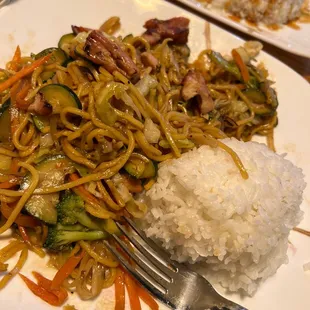 This is the chicken yakisoba. I wasn&apos;t planning on doing a review until after we ate. It was so good we had to recommend it.