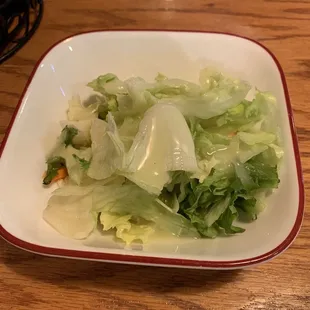 Salad that comes with the meal.