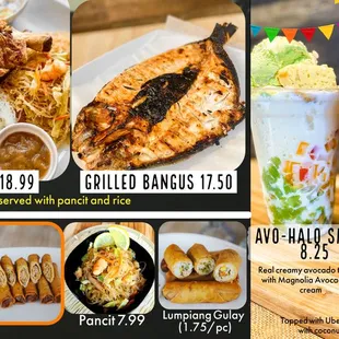 a variety of food items