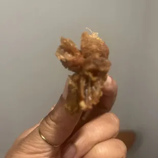 Dried up fried spicy chicken. The rest is in the trash.