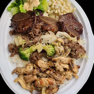 BBQ COMBO CHICKEN, BEEF BULGOGI&amp; GALBI(SHORT RIB)